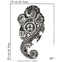 Tatouage éphémère noir : L'Héritage des Marquises (Dimensions)