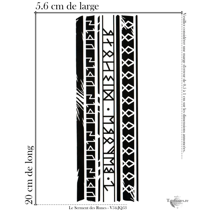Tatouage éphémère noir : Le Serment des runes (Dimensions)