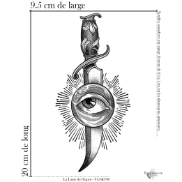 Tatouage éphémère noir : La Lame de l'Esprit (Dimensions)