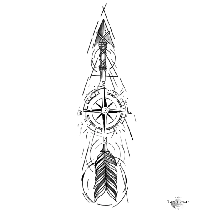 Tatouage éphémère noir : Cap Horizon