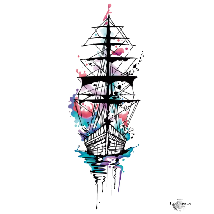 Tatouage éphémère coloré : L'Odysée Colorée