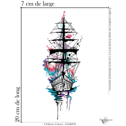 Tatouage éphémère coloré : L'Odysée Colorée (Dimensions)