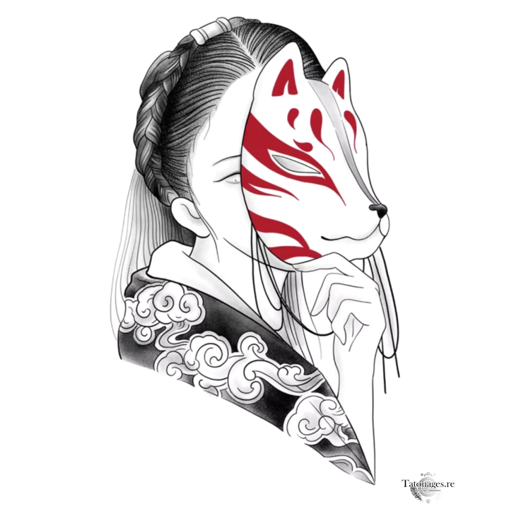 Tatouage éphémère coloré : Le Secret d'Inari