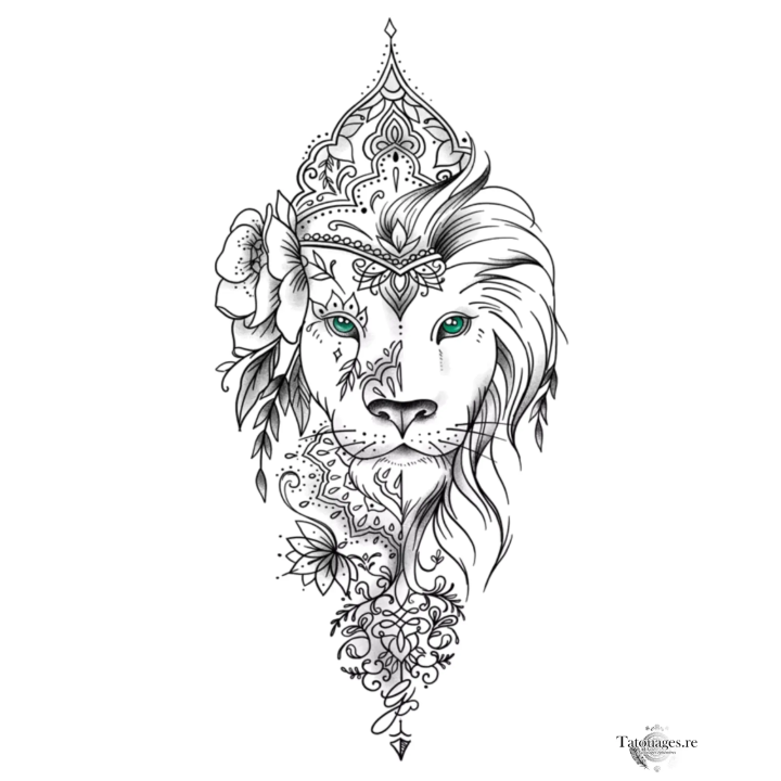 Tatouage éphémère coloré : Le Regarde de l'Émeraude