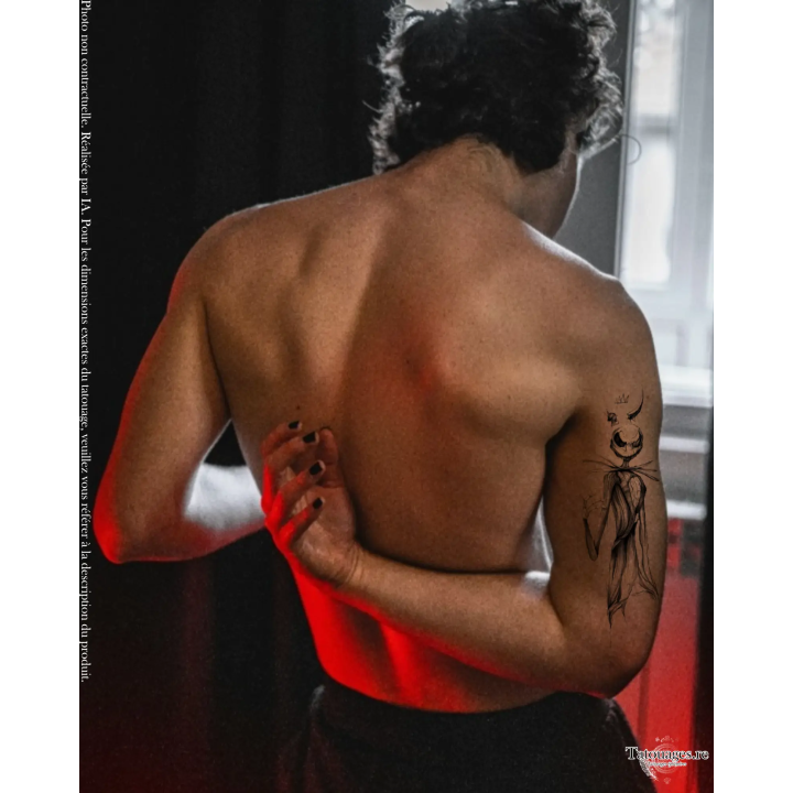 Tatouage éphémère noir : Le Roi des Ombres (sur triceps)