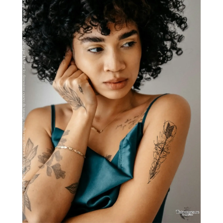 Tatouage éphémère noir : Cap Horizon (sur épaule)