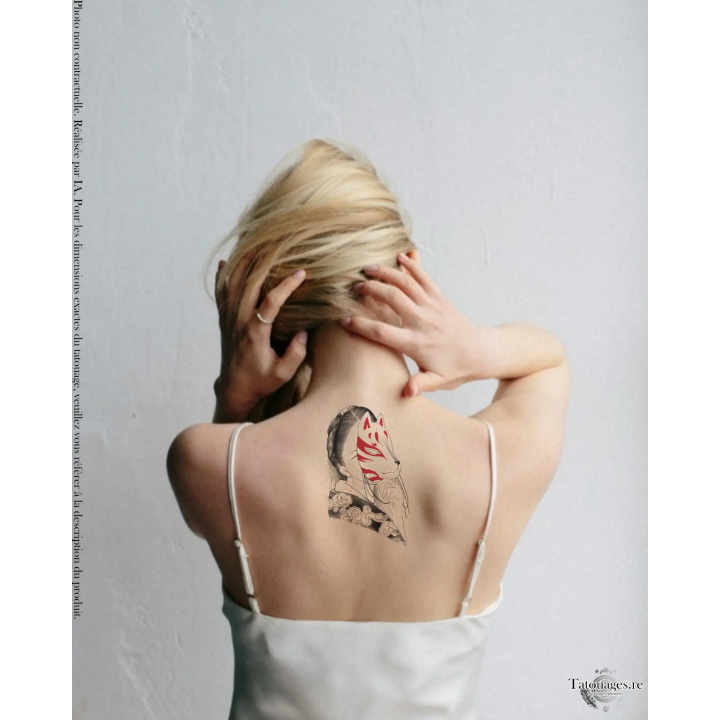 Tatouage éphémère coloré : Le Secret d'Inari (sur dos)