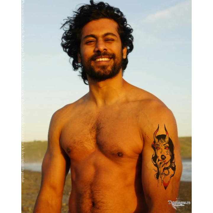 Tatouage éphémère couleur : L'Éveil de la Succube. (sur bras)
