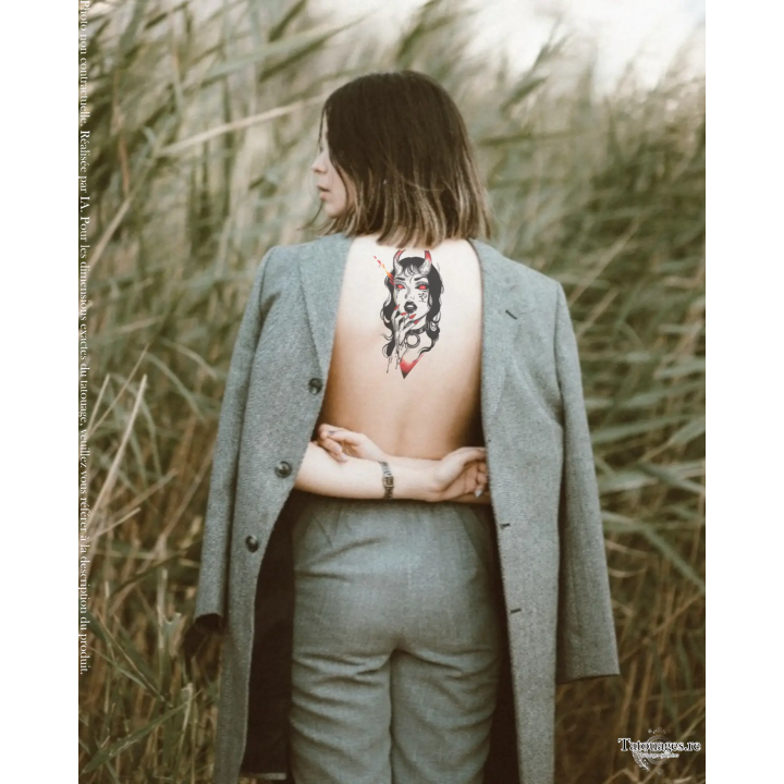 Tatouage éphémère couleur : L'Éveil de la Succube. (sur dos)