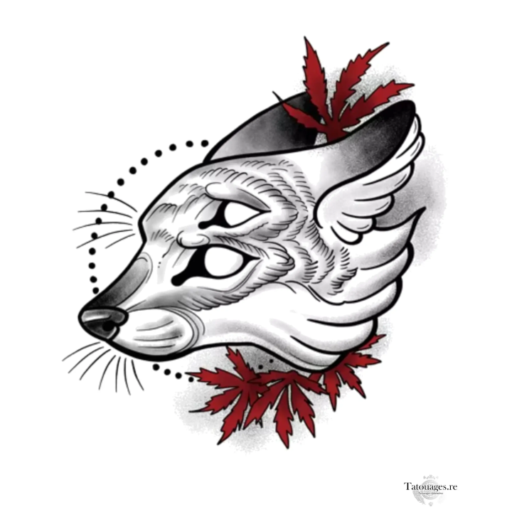 Tatouage Éphémère Renard Ésotérique - L'Oracle de Momiji (12.5x11cm) - Stock et livraison à La Réunion (974) et en France.