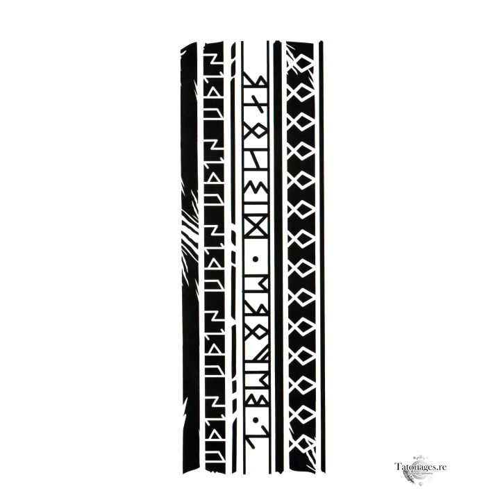 Tatouage éphémère noir : Le Serment des runes